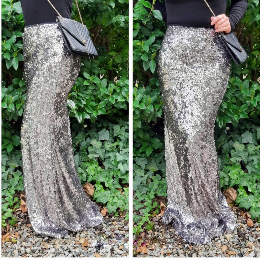 Maxi Sequin Skirt PETITE length BNWT HOLIDAY CHRISTMAS NEW YEARS
